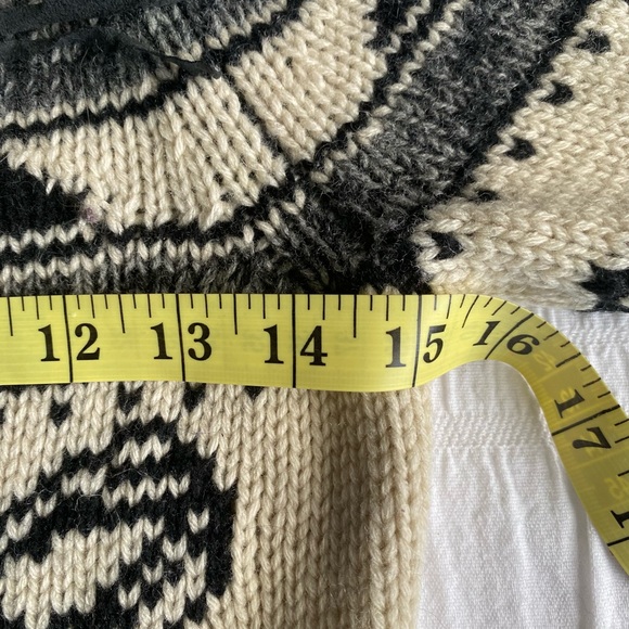 TNA zippered front sweater with grey, black & cream wool. 100% Lambswool. XS - Picture 7 of 9